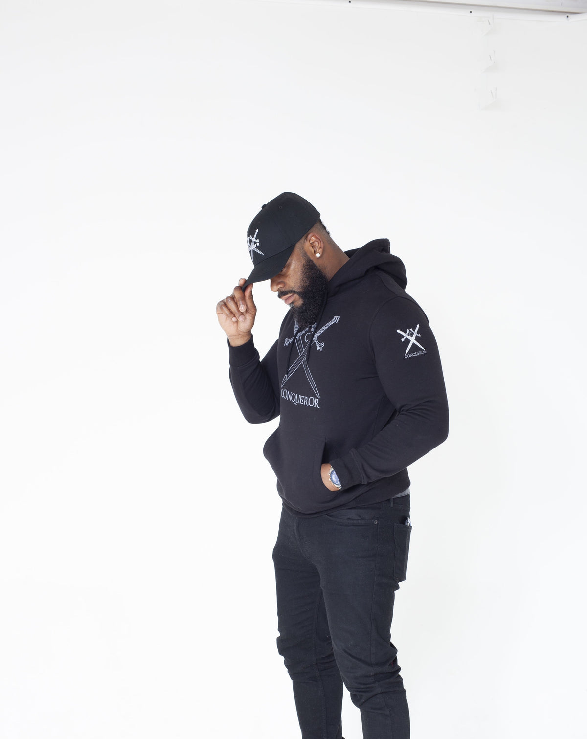 Conqueror Signature Black Logo Hoodie