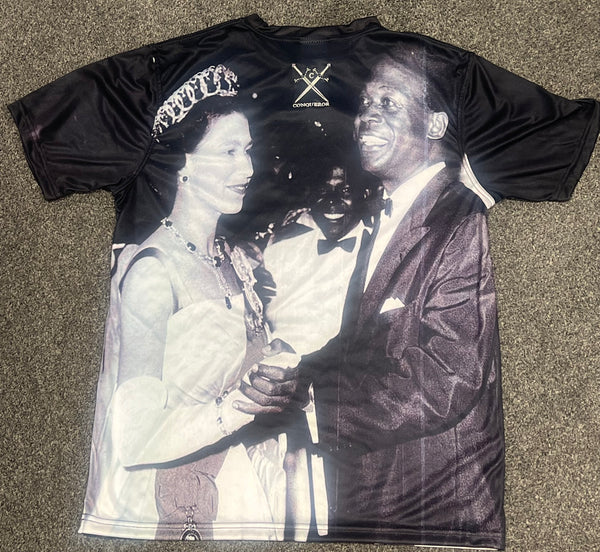 Kwame Nkrumah x QEII  Dancing - all over print Tshirt