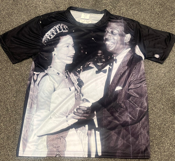 Kwame Nkrumah x QEII  Dancing - all over print Tshirt