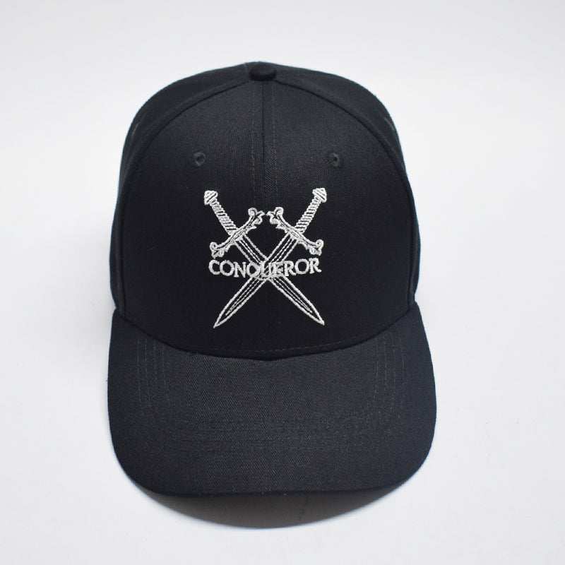 Strapback-Mütze mit Logo-Stickerei in Schwarz