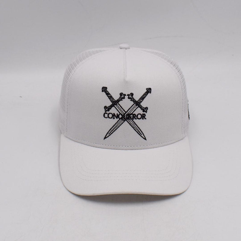 All white snap back Hat