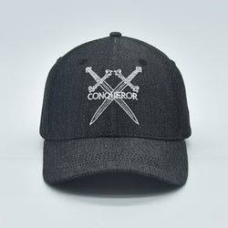 Chapeau Strapback en denim noir