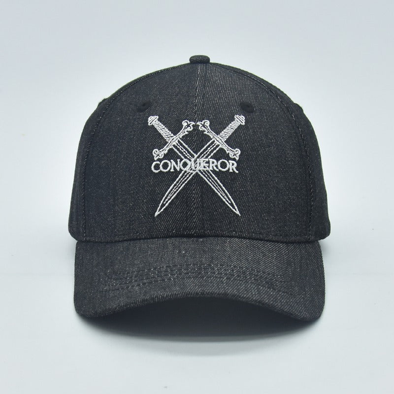 Chapeau Strapback en denim noir