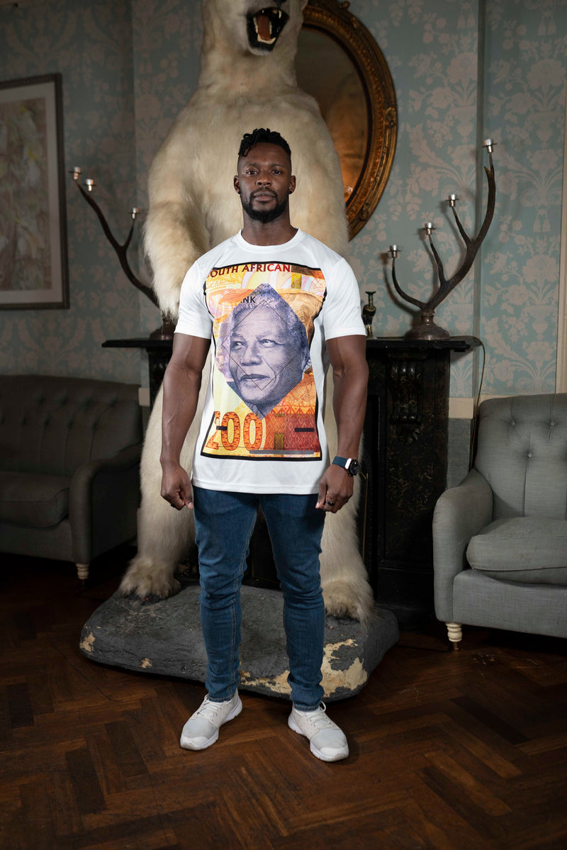 Mandela “S.A. Rand “ square print T-shirt