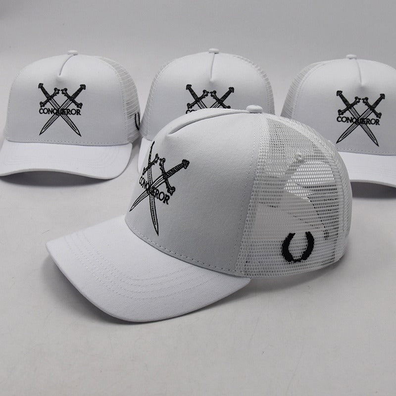 All white snap back Hat
