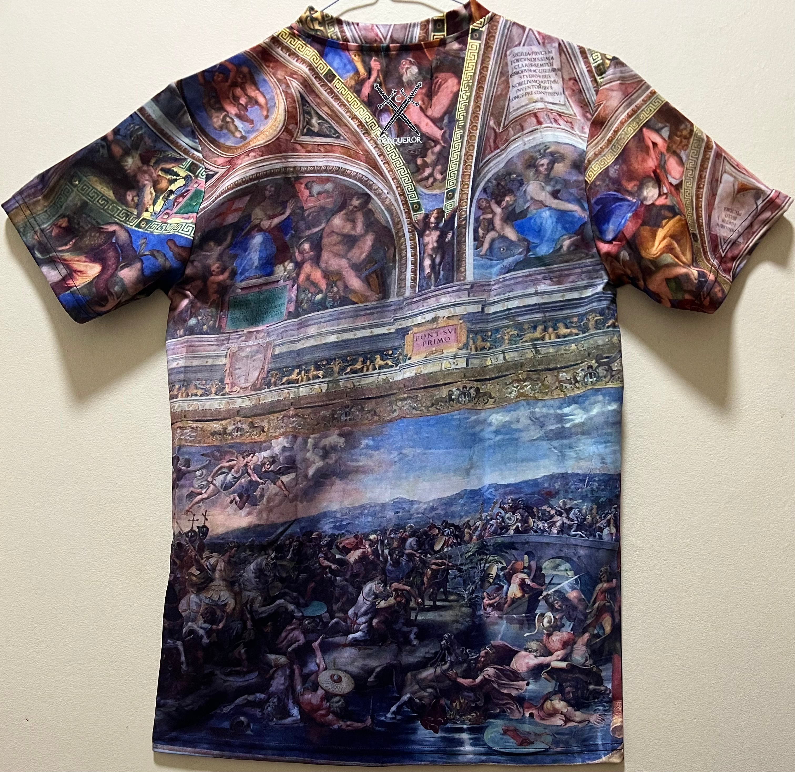 T-Shirt mit Allover-Print der Schlacht an der Milvischen Brücke